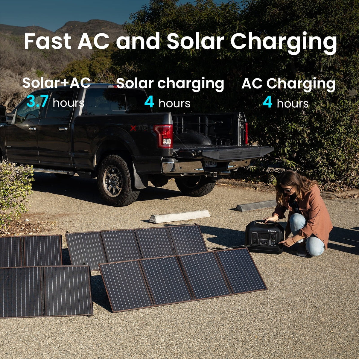 OUPES 1800W 1488Wh Portable Power Station with 2x100W Solar Panel,Solar Generator for Outdoor Camping,Home Backup,Emergency,RV