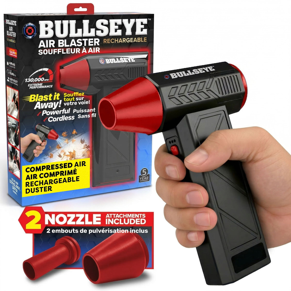 As Seen On TV Bullseye Air Blaster 7.4V Rechargeable Handheld Blower