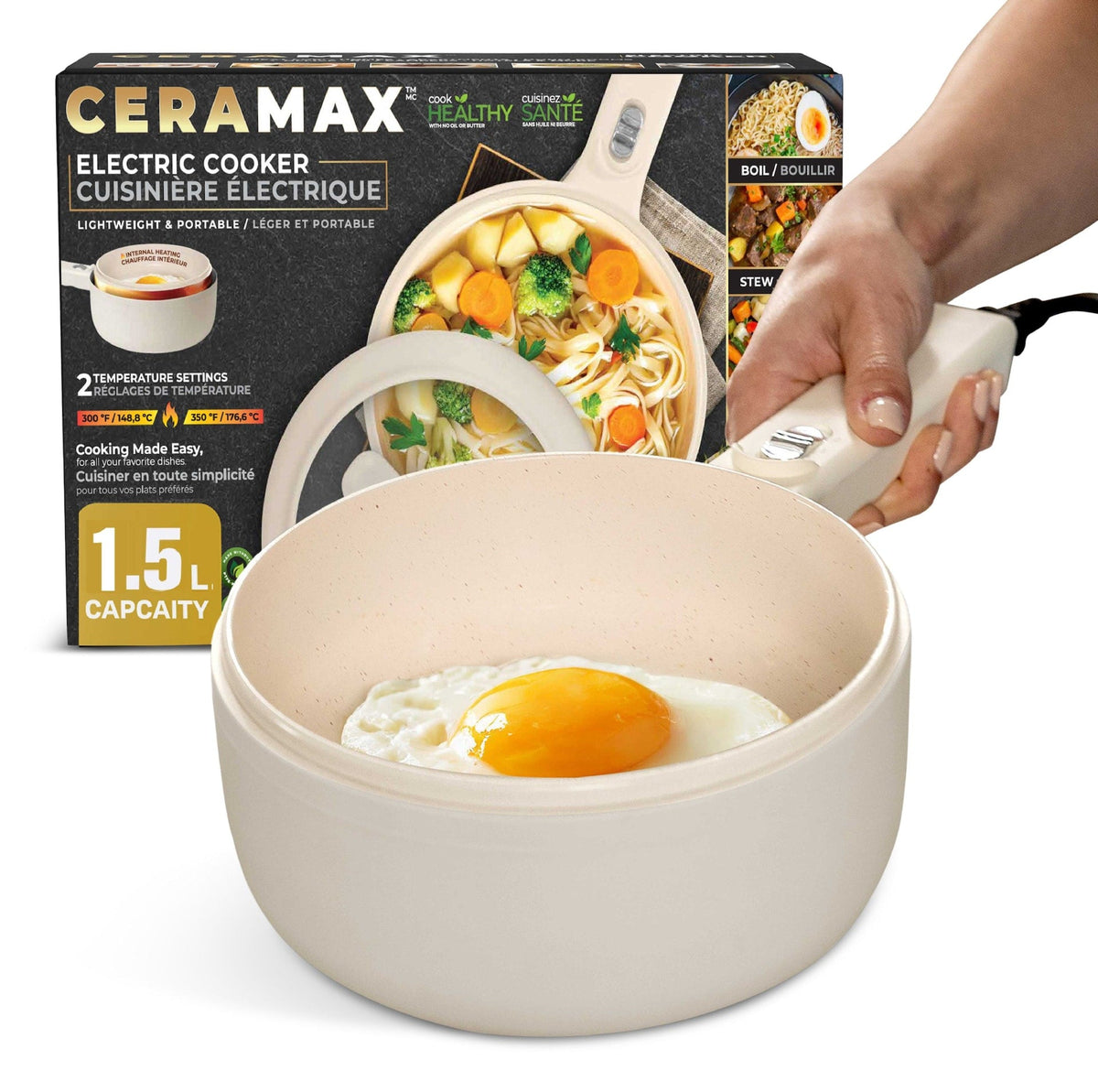 As Seen On TV Ceramax Electric Cooker, Non-stick, 1.5-L Capacity Cooker