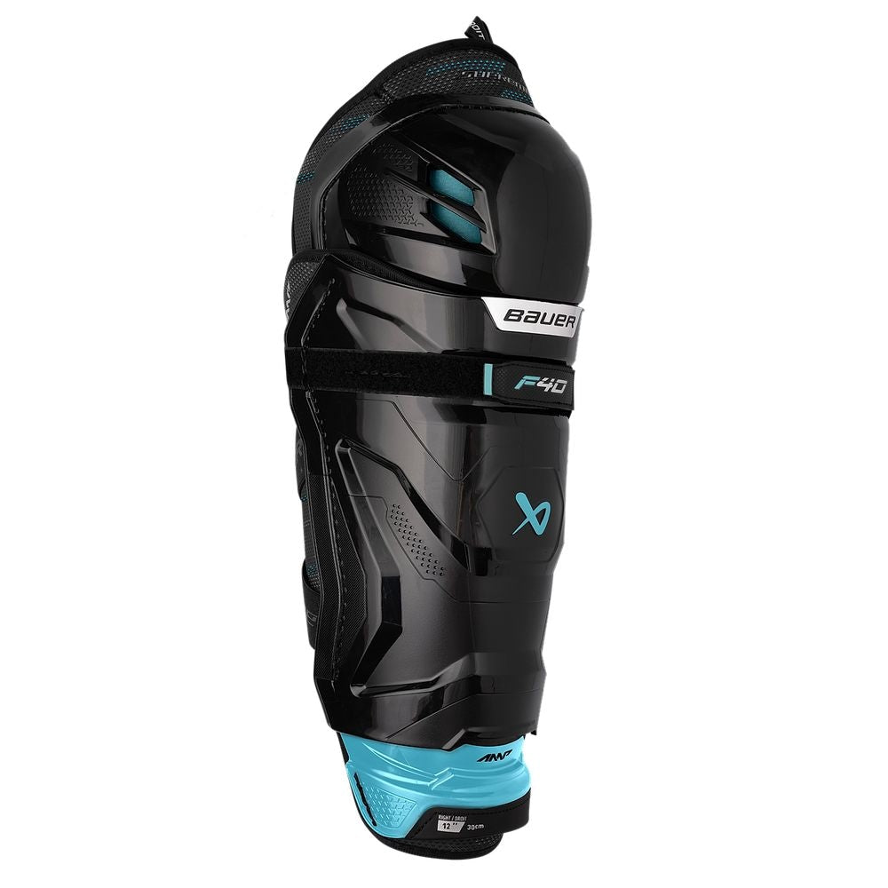 Bauer Supreme F40 Hockey Shin Guards, Junior, Black, Assorted Sizes