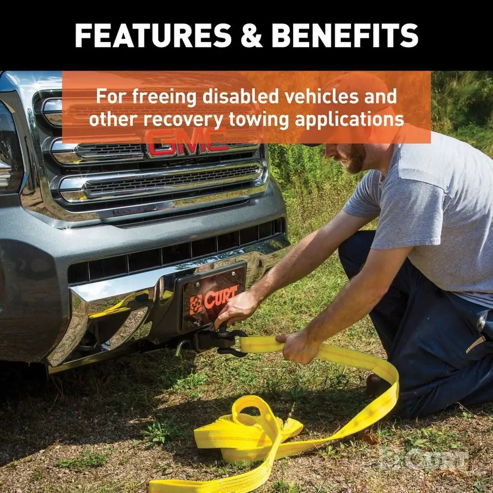 CURT 83066 2-in x 30-ft Tow Strap (9,000-lb, GVW)