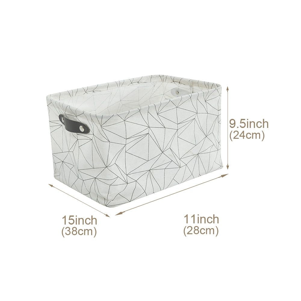 Decomomo Large Water Resistant Storage Bin, 15-in x 11-in x 9.5-in, 6-pk, Black Pattern