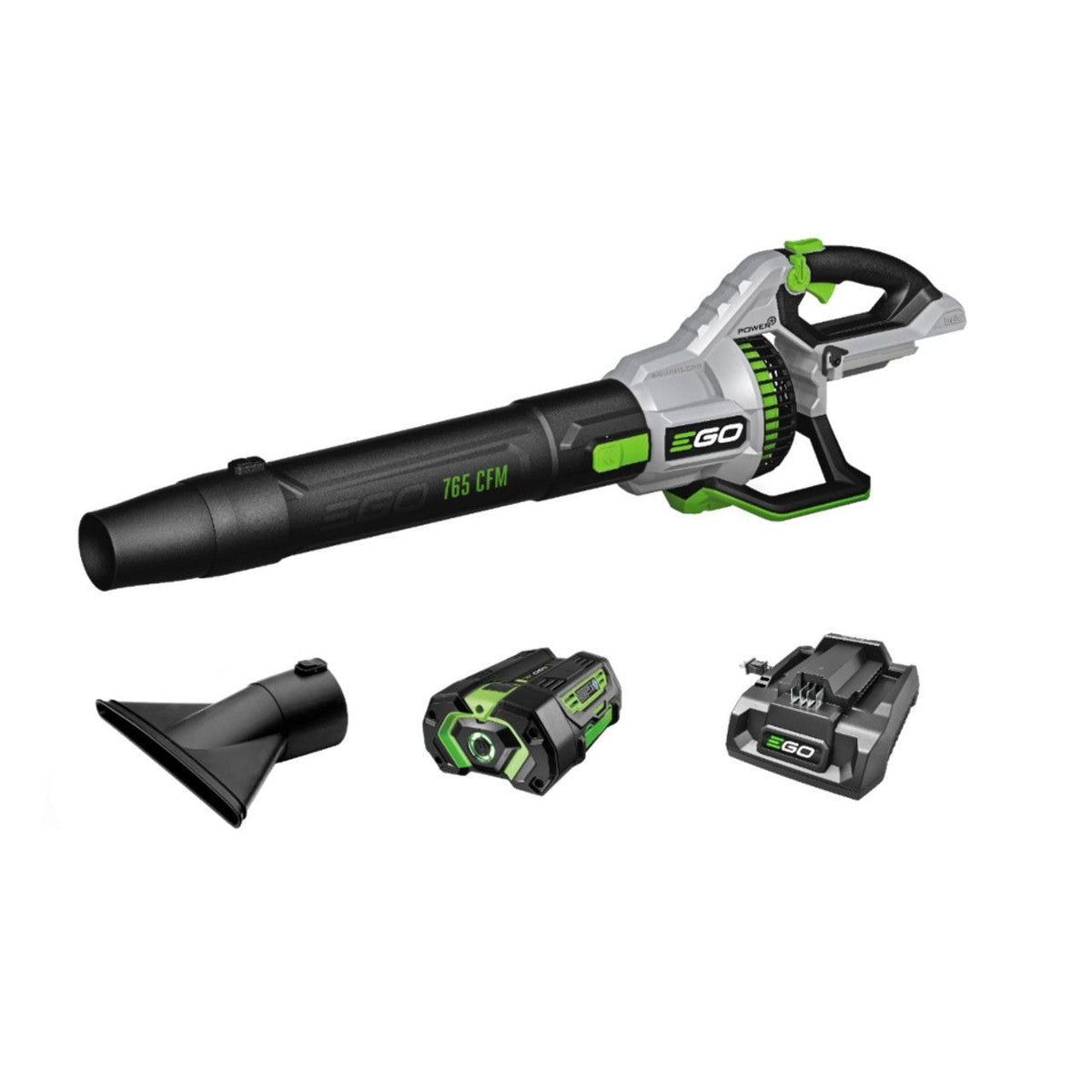 EGO POWER+ 56V Brushless Cordless 765 CFM Leaf Blower, Includes (1) 5.0AH Battery and (1) 320W Charger, LB7654