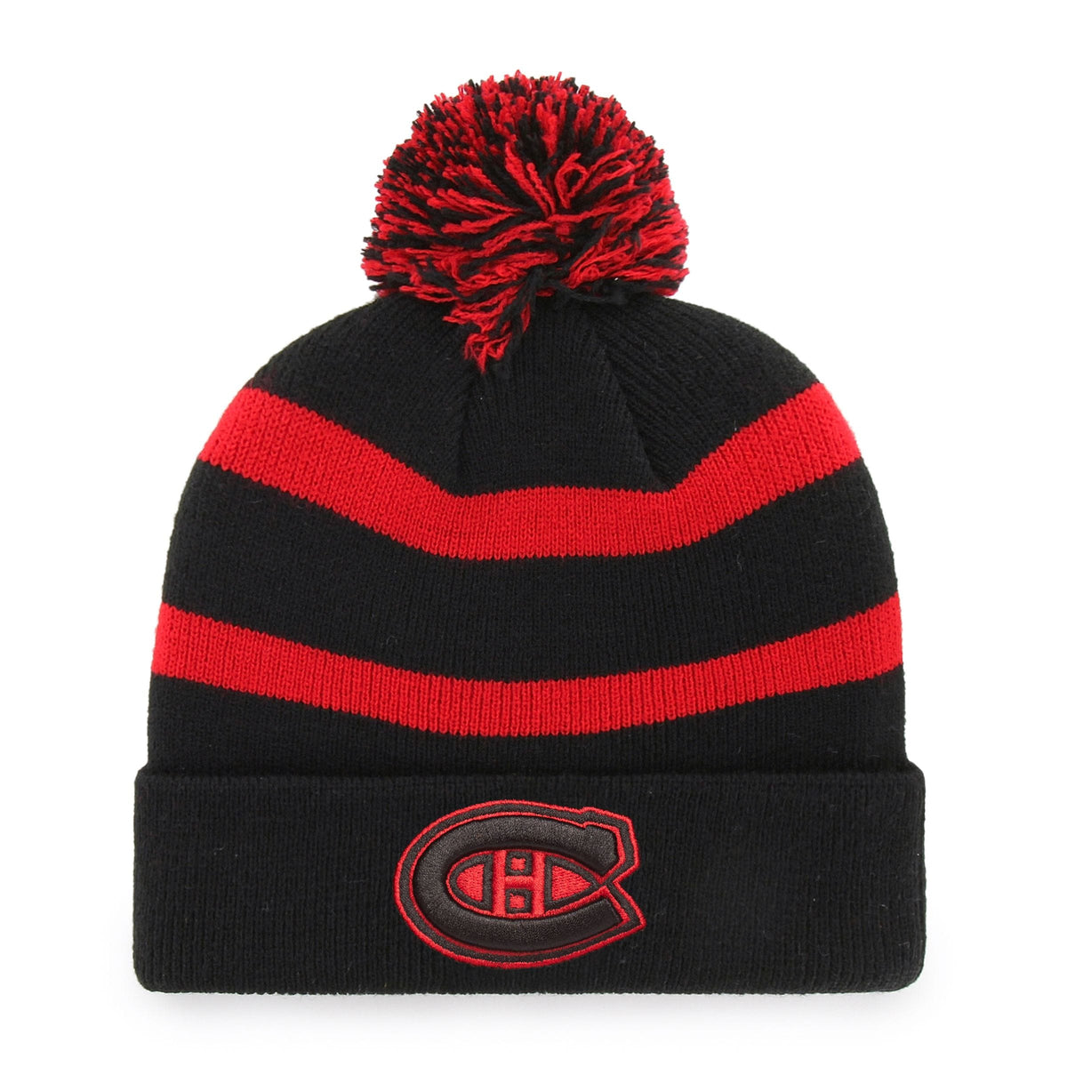 Fan Favorite NHL Montreal Canadiens Mass Breakaway Cuff Knit Pom Toque, Black, Adult