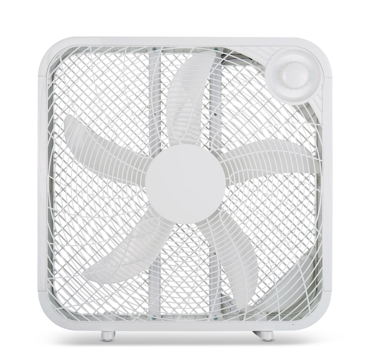 For Living Plastic 5-Blade Portable Box/Floor Fan, 2-Speed, White, 20-in