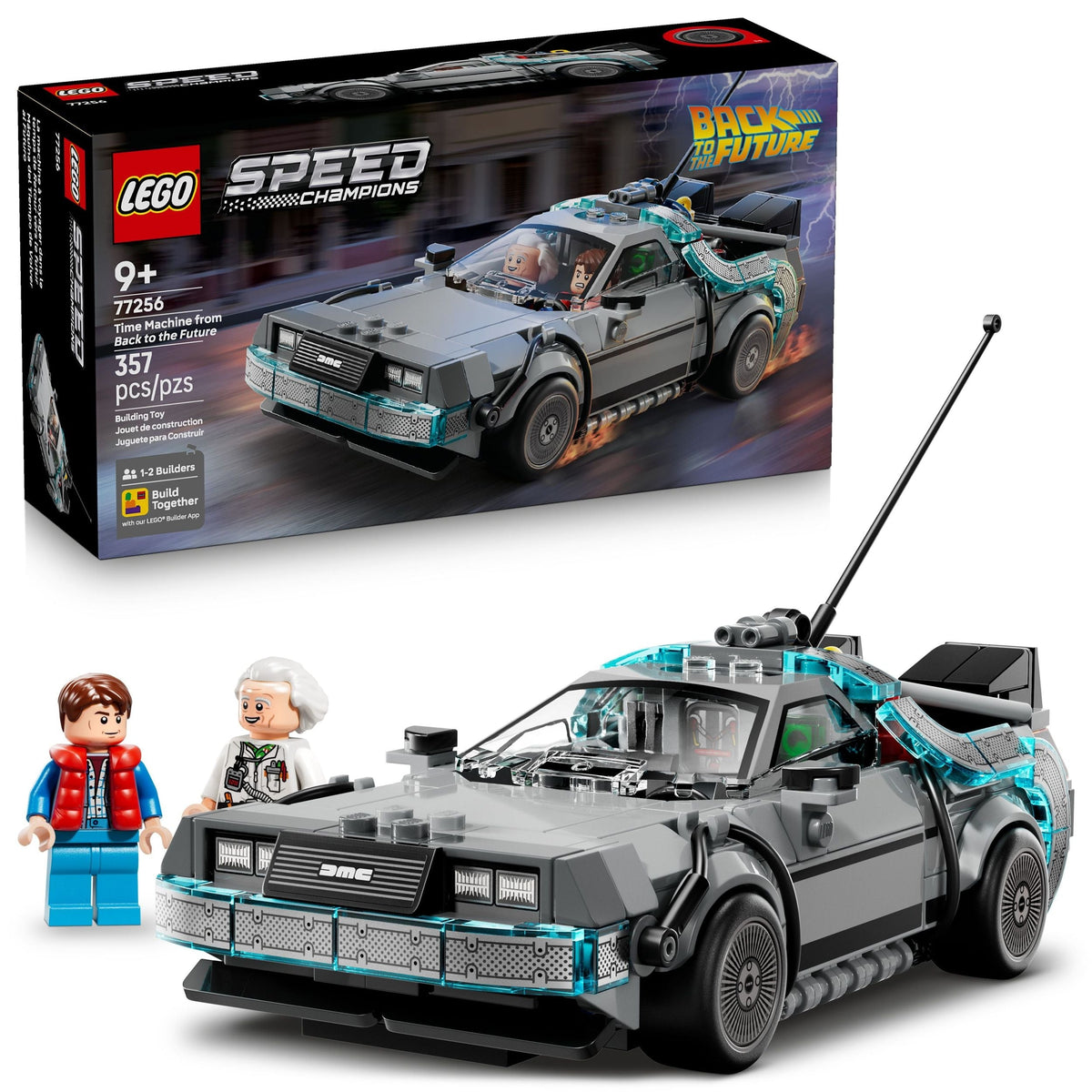LEGO Speed Champions Time Machine From Back To The Future - 77256, 357-pcs, Ages 9+