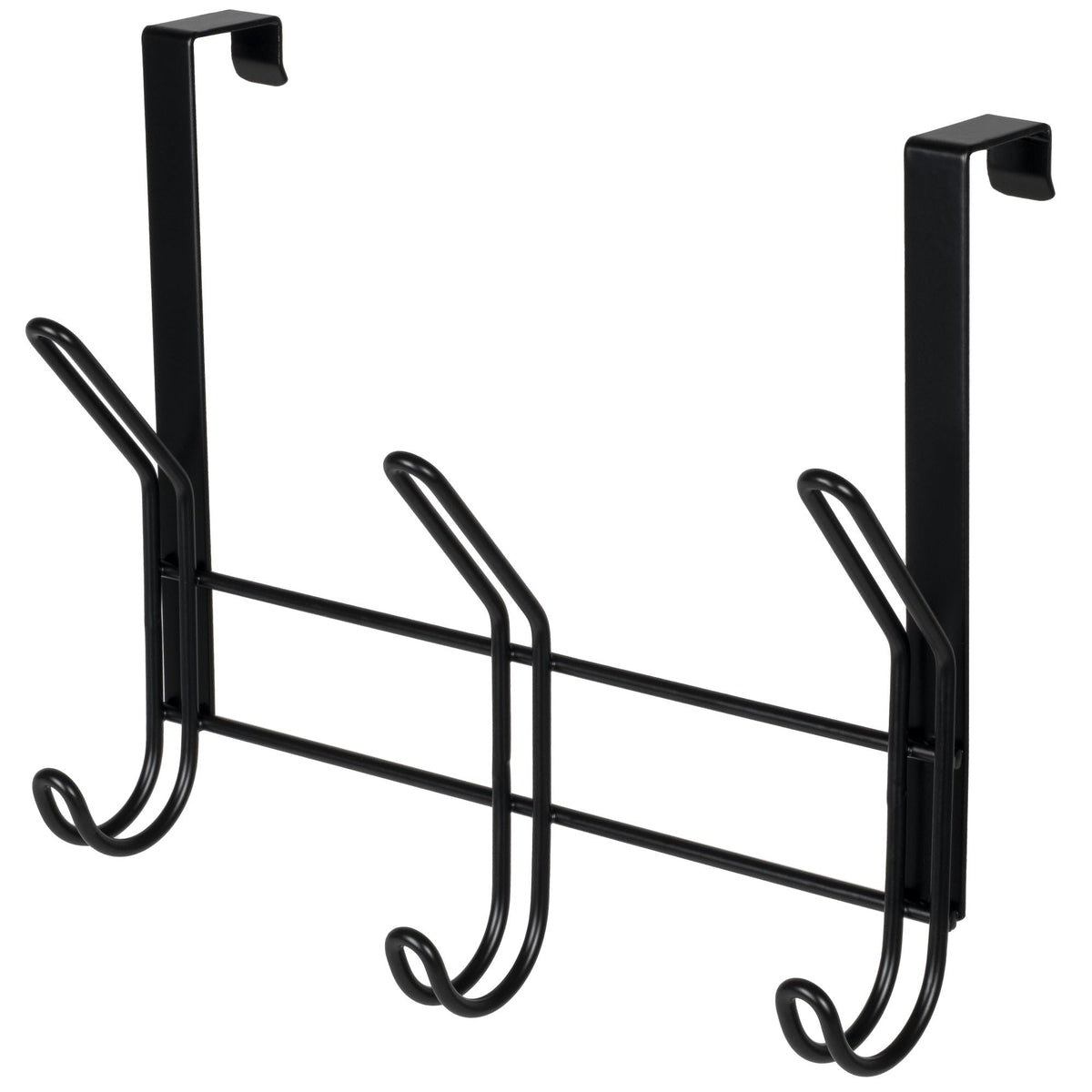 Neatfreak 11.2" Over The Door Double Metal 3 Hook, Black