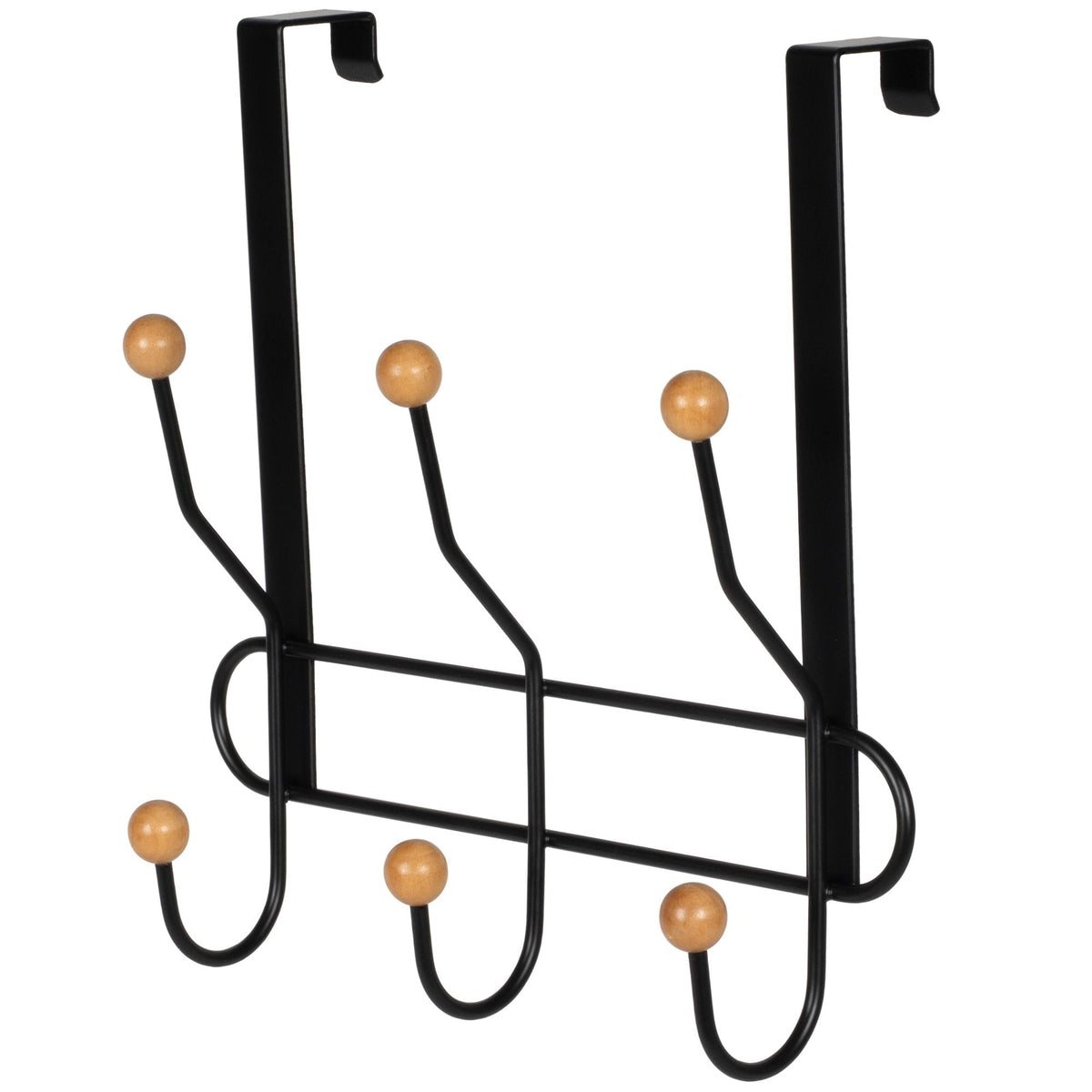 Neatfreak 11.2" Over The Door Metal 3 Hook, Black