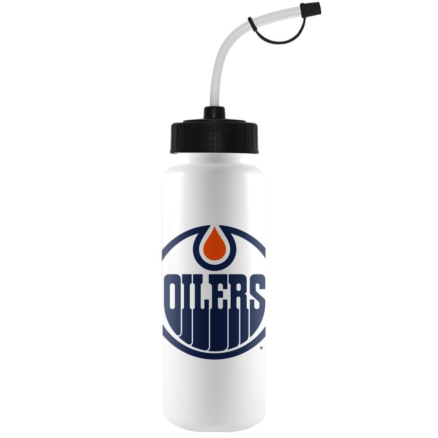 NHL Edmonton Oilers Officially Licensed Hockey Water Bottle, 1-L