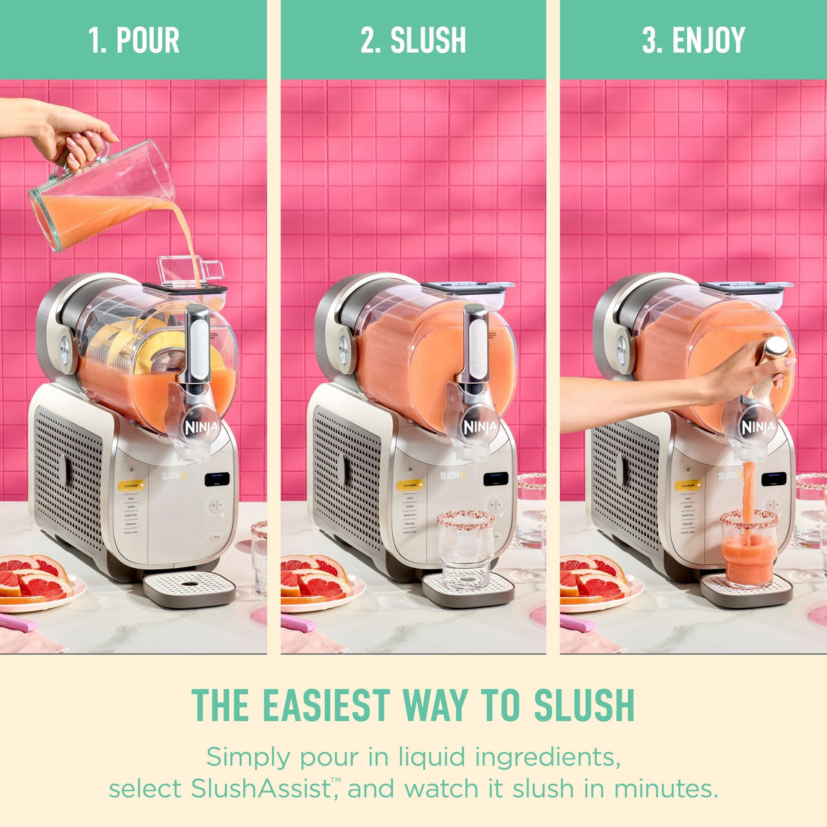 Ninja Slushi XL Slushie Machine with SlushAssist Technology, Crema, FS601CBR