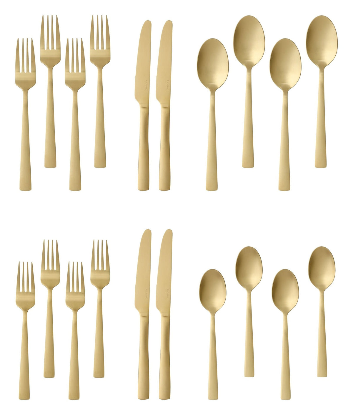 PADERNO Summerside Champagne Matte Stainless Steel Flatware Set, Serves 4, 20-pc