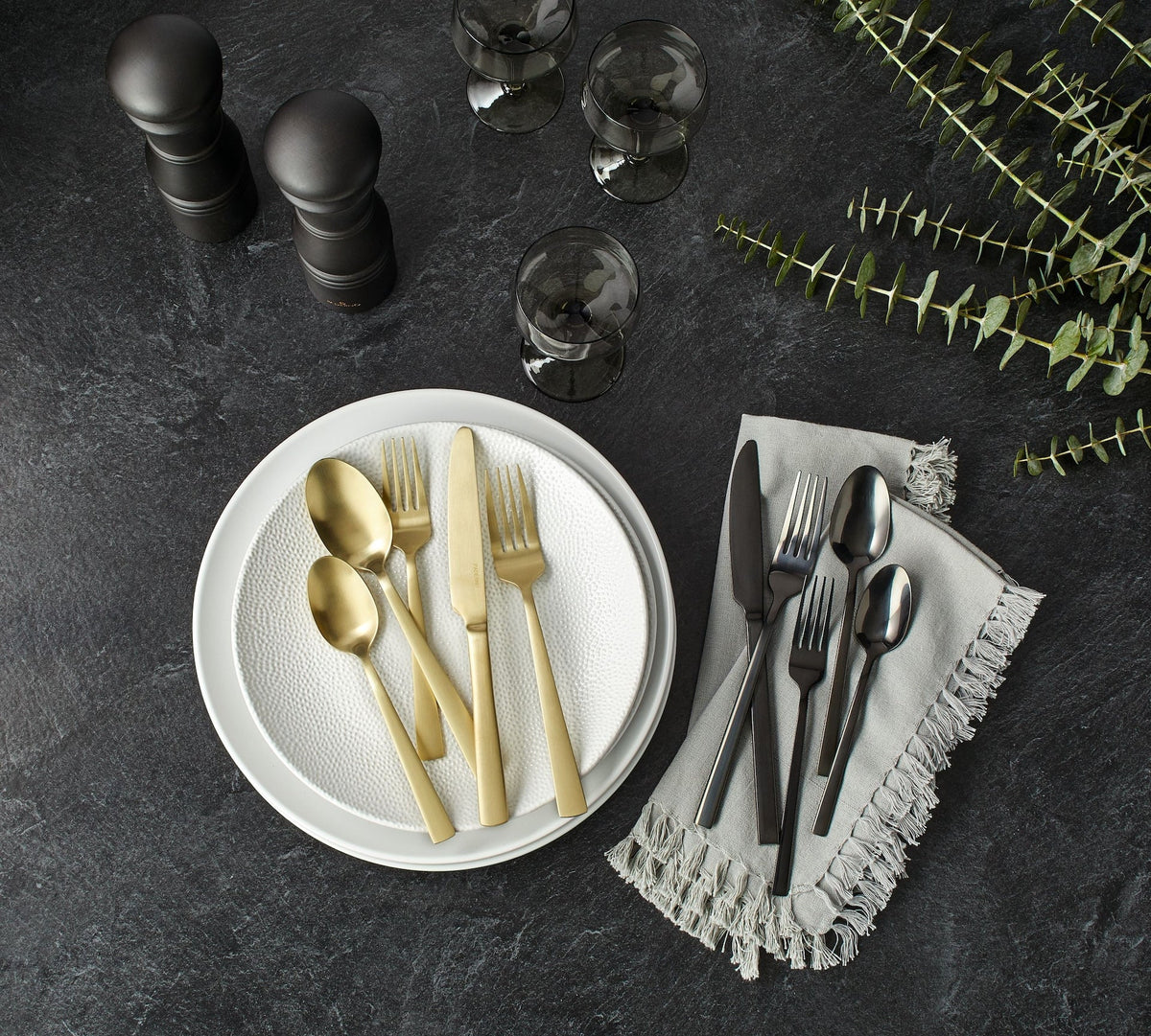 PADERNO Summerside Champagne Matte Stainless Steel Flatware Set, Serves 4, 20-pc