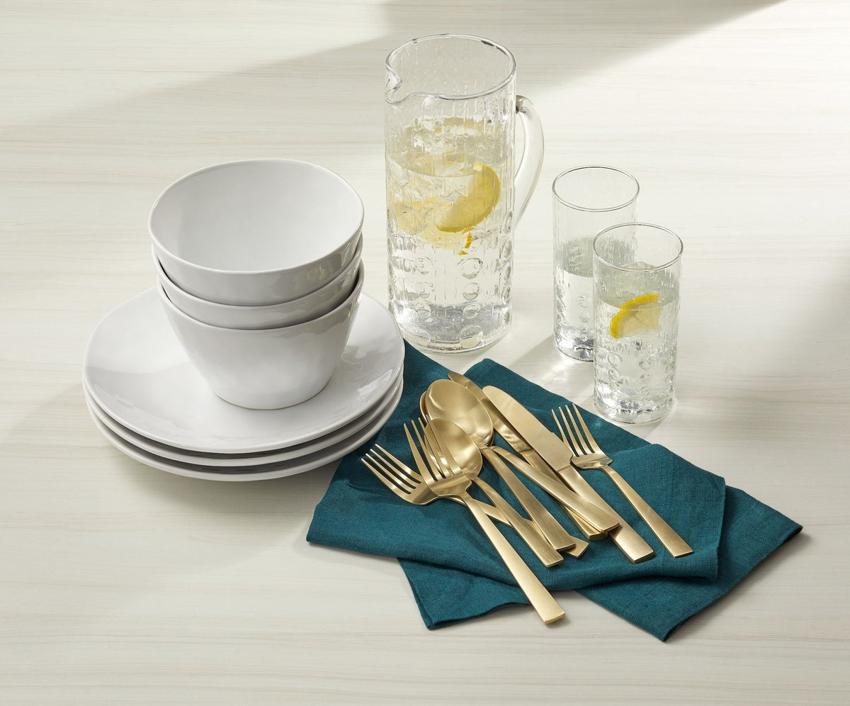 PADERNO Summerside Champagne Matte Stainless Steel Flatware Set, Serves 4, 20-pc