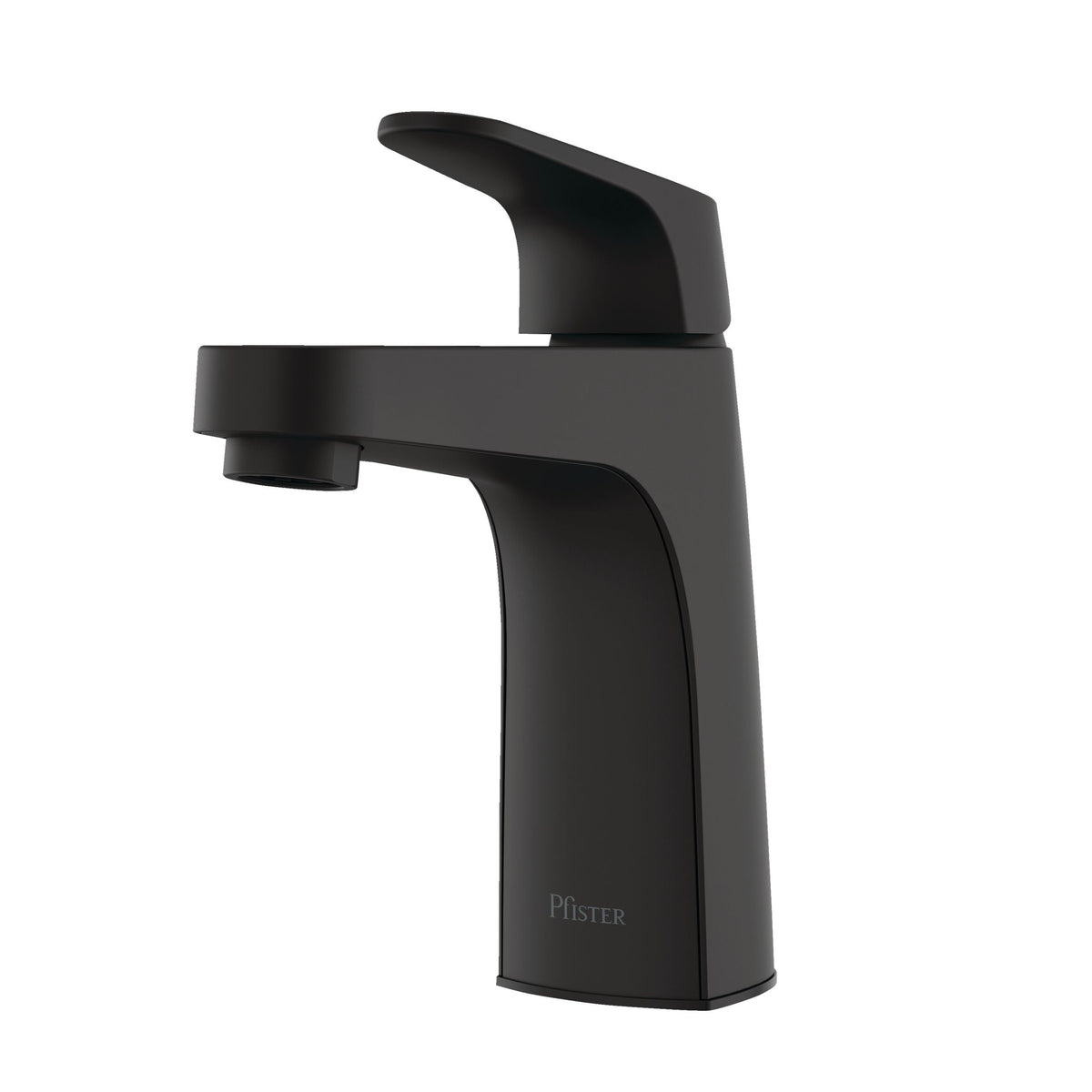 Pfister Matlock Single Handle High Arc Single Hole 4-in Centreset Bathroom Sink Faucet, Push & Seal Drain, Matte Black