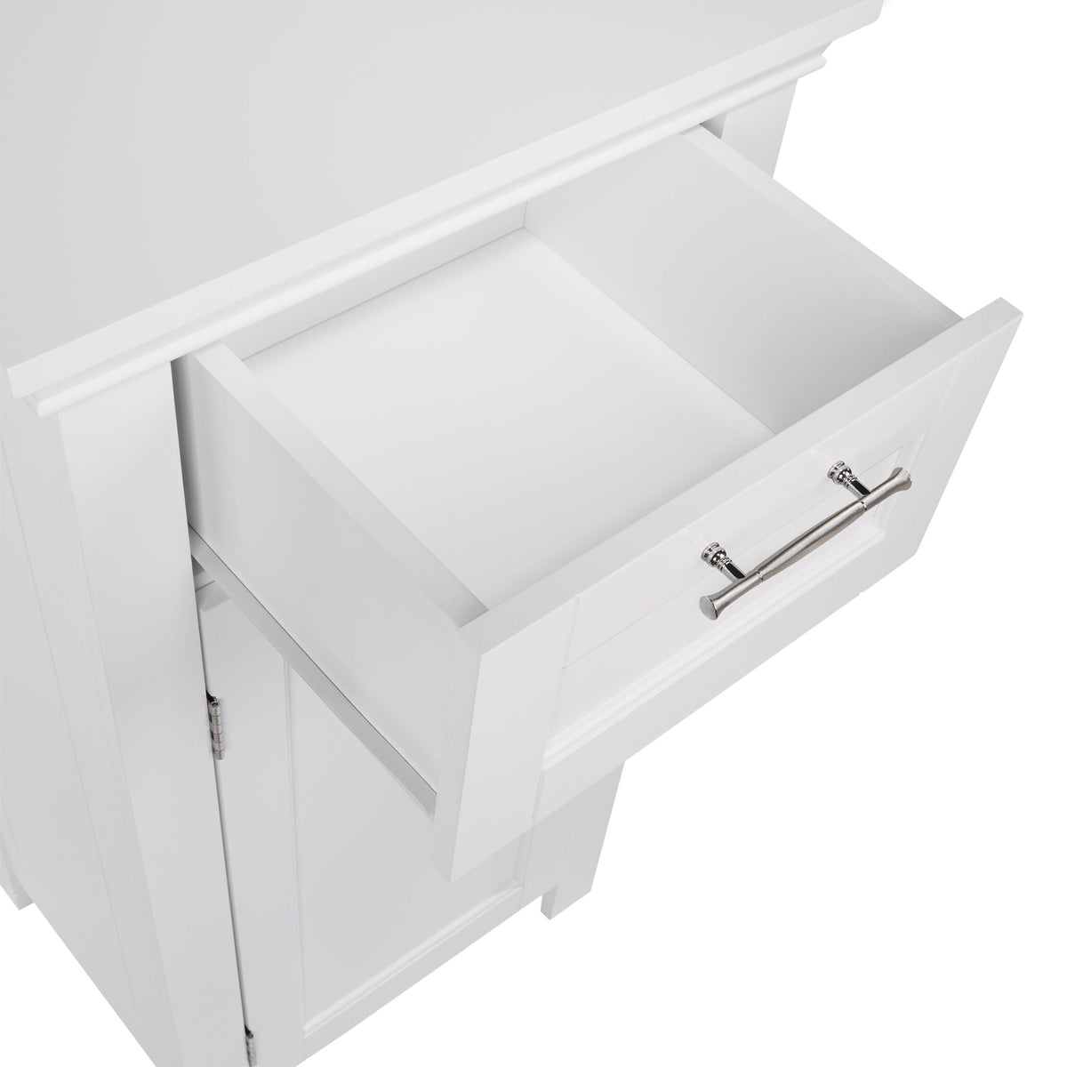 RiverRidge Home Somerset Single Door Bathroom & Laundry Storage Cabinet with Drawer & Adjustable Shelf, White