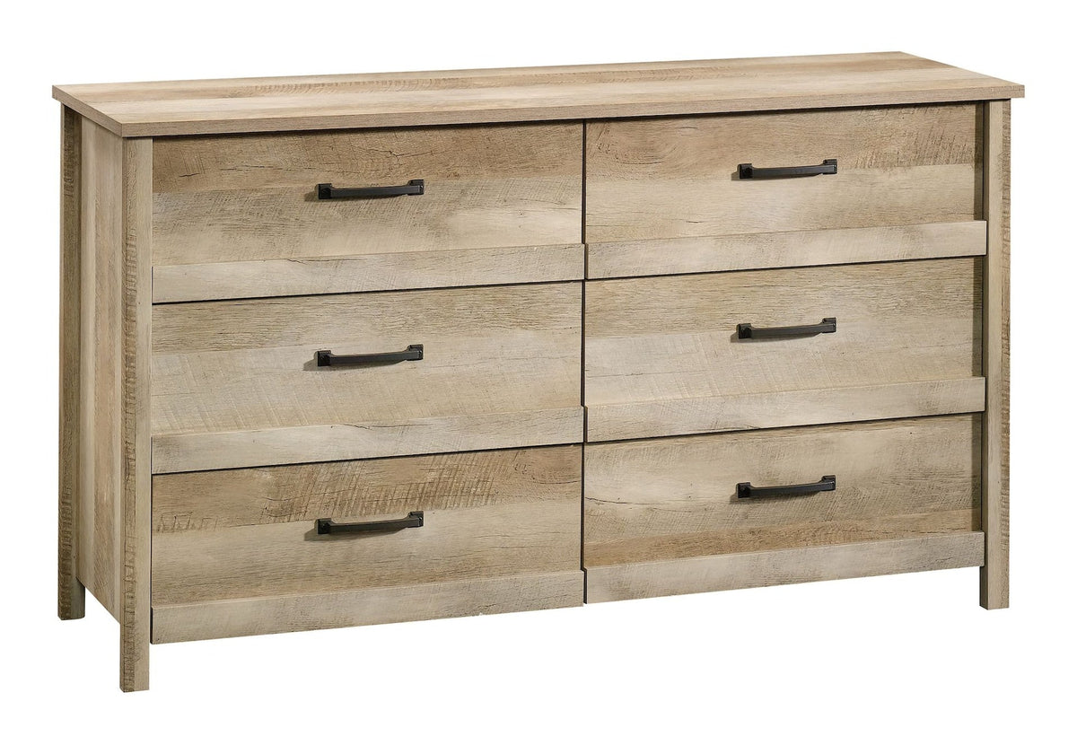 Sauder Cannery Bridge 6-Drawer Double Dresser/Chest Bedroom Storage, Lintel Oak Finish