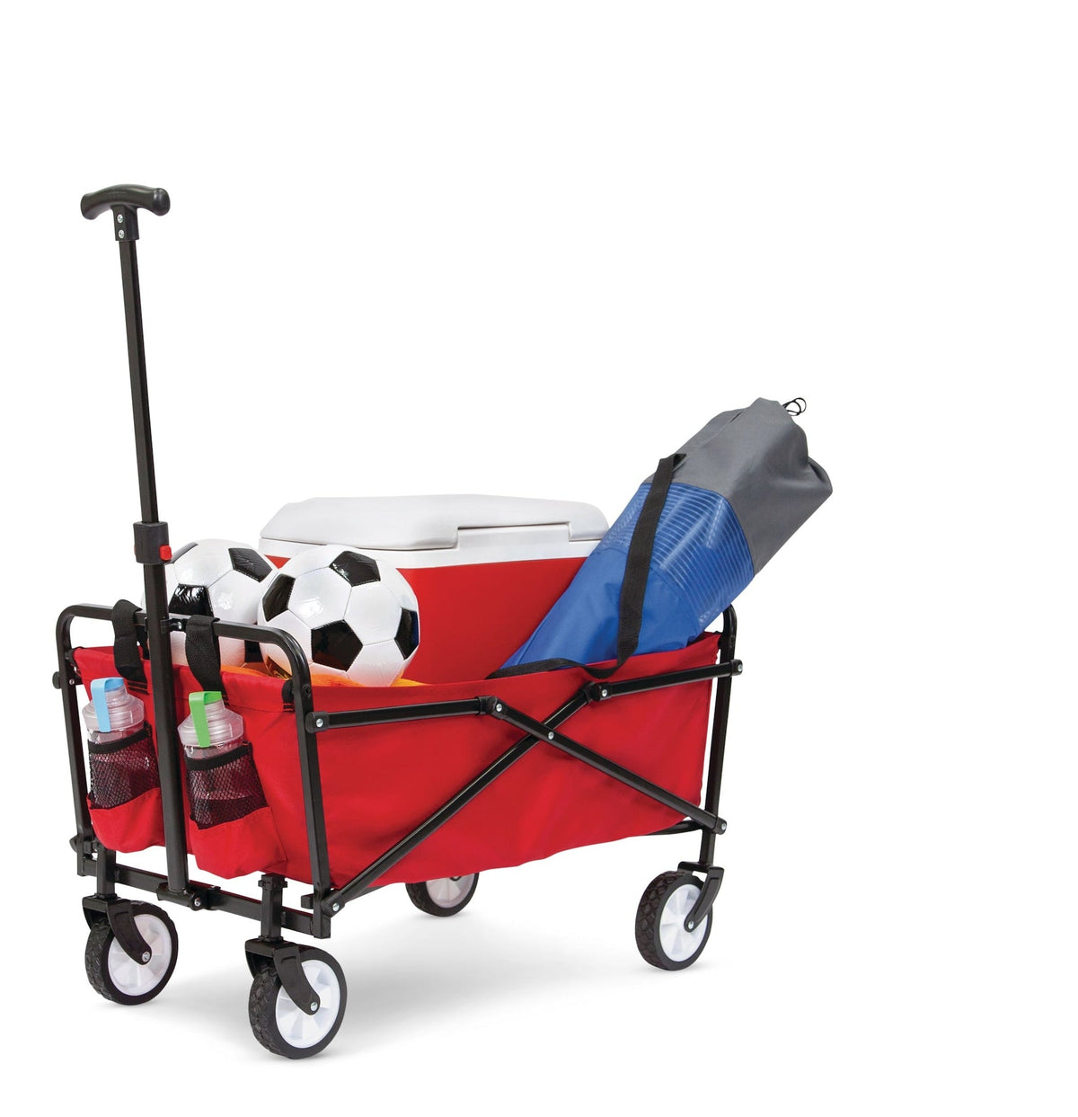 Seina Outdoor Collapsible Folding Utility Wagon with Cup Holders, 150-lb Capacity