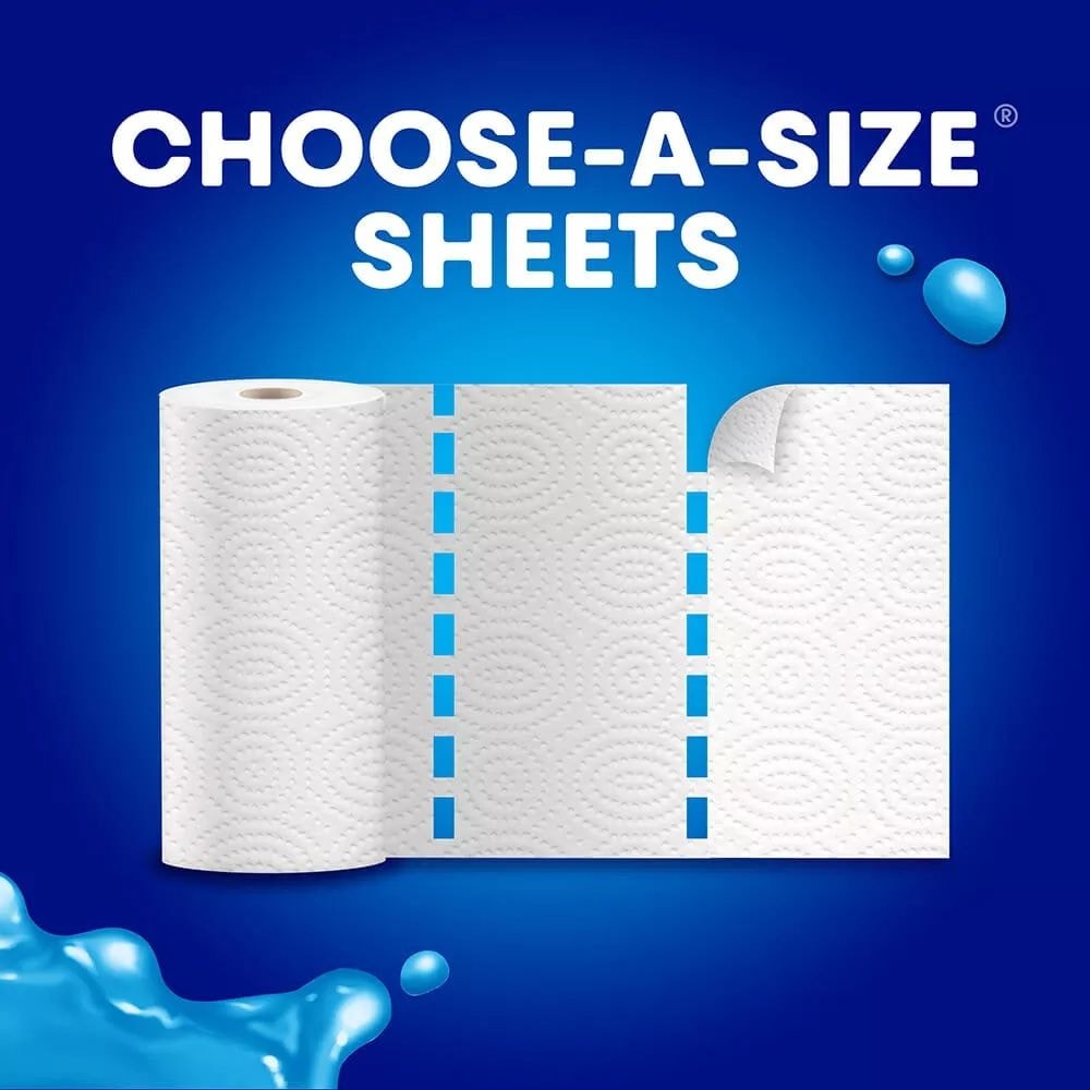 SpongeTowels Ultra Choose-A-Size Giant Roll Paper Towels, 2-ply, 12-pk
