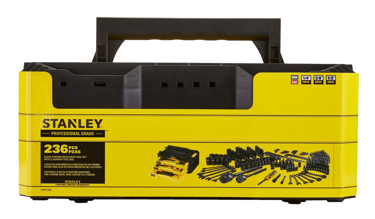 Stanley Professional Grade Black Chrome Socket Set, SAE/Metric, 236-pc