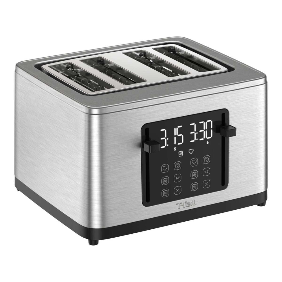 T-fal 4-Slice Stainless Steel Digital Toaster, Extra wide slots, 7 Browning levels