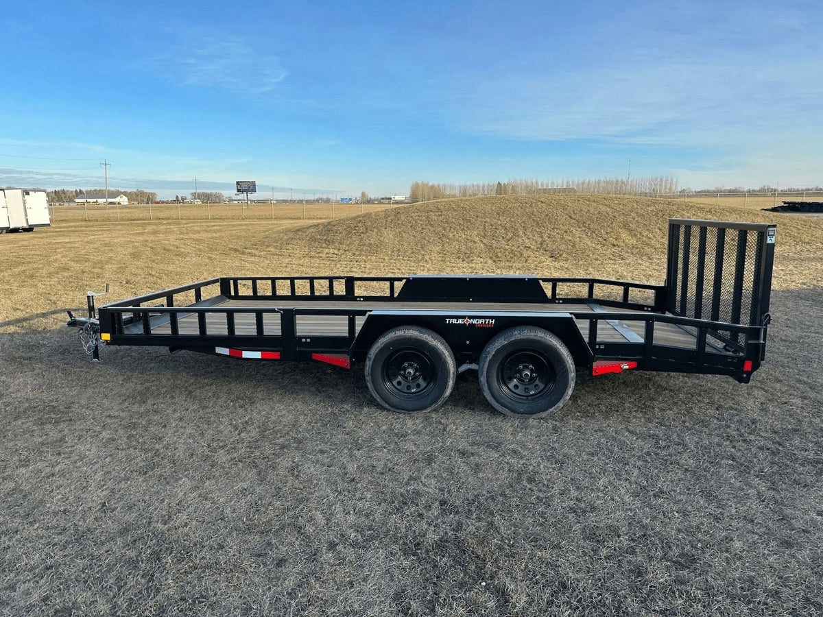 True North 83-in x 16-ft Tandem Axle Utility Trailer, Black
