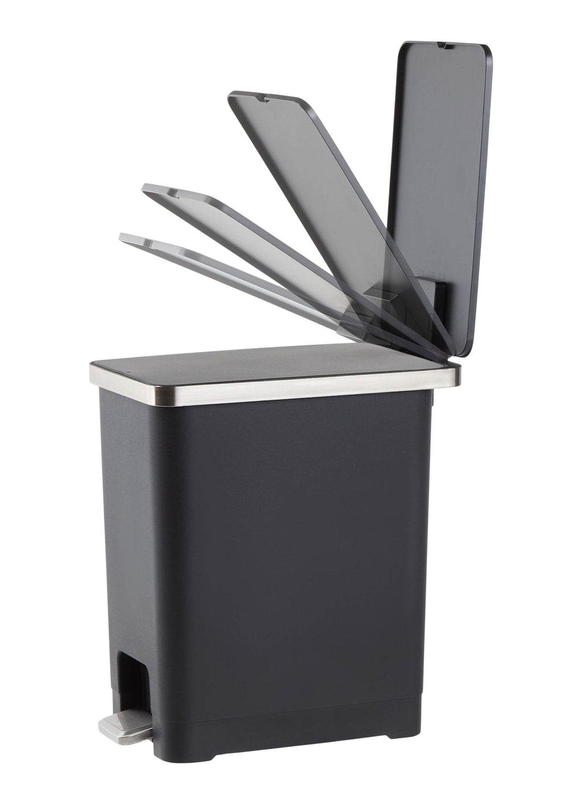 Type A Slim Black Resin Garbage Can, 15-L
