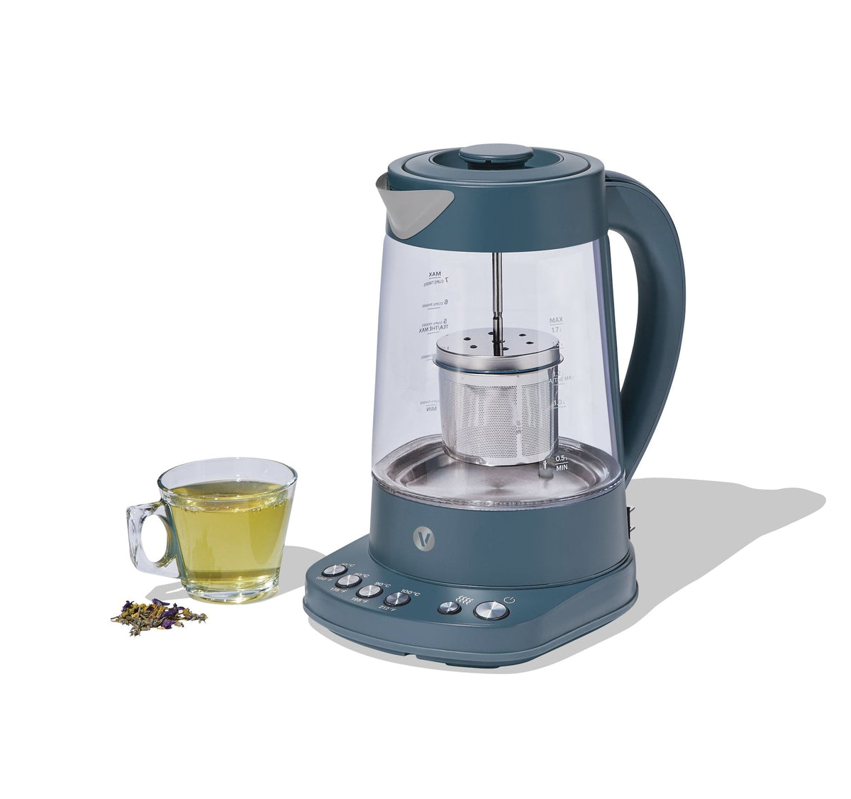 Vida by PADERNO Colour Series Electric Variable Temperature Steeping Kettle, Bluefin, 1.7-L
