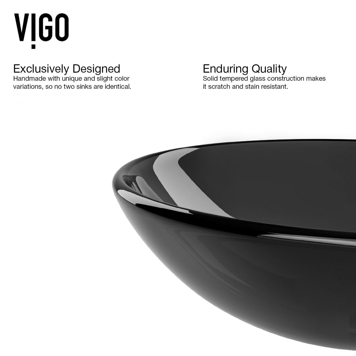 VIGO Glass Sheer Black Bathroom Sink/Basin Set with Duris Faucet and Round Vessel