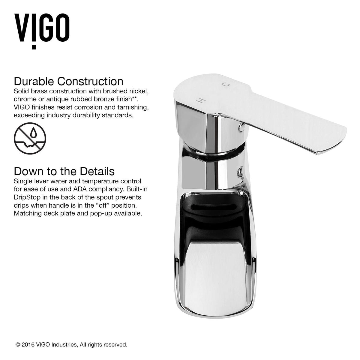 VIGO Magnolia MatteStone White Bathroom Sink/Basin Set with Niko Faucet and Rectangular Composite Vessel