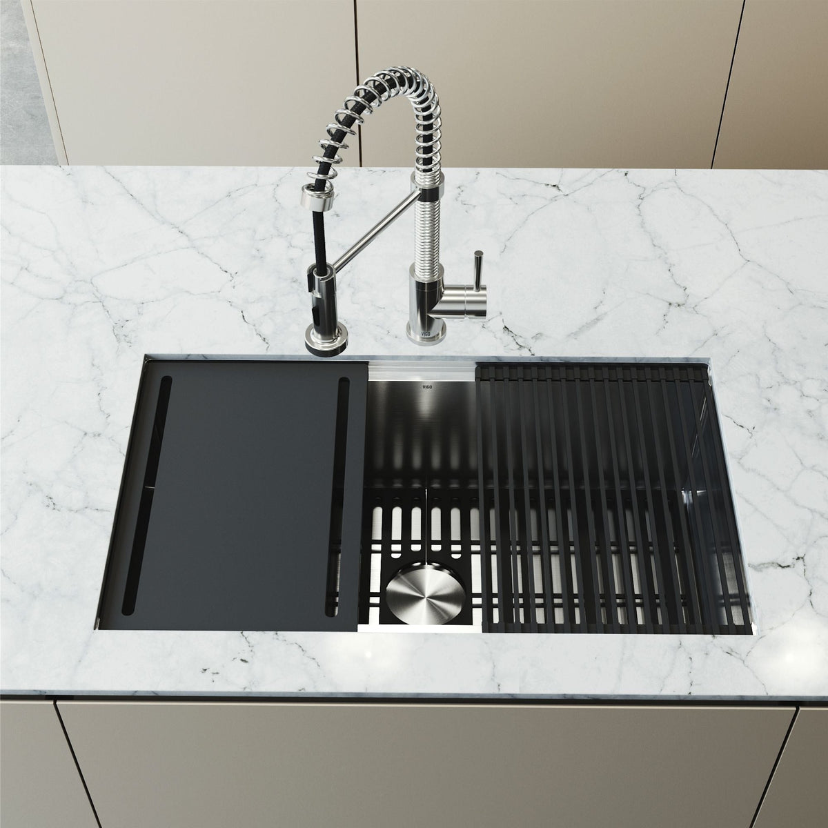 VIGO Mercer 33-in Stainless Steel Undermount Kitchen Sink