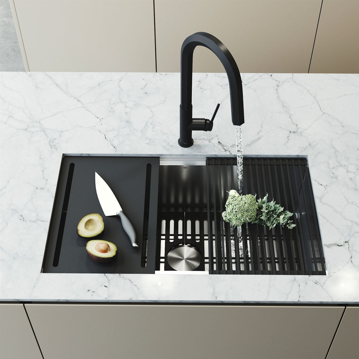 VIGO Mercer 33-in Stainless Steel Undermount Kitchen Sink