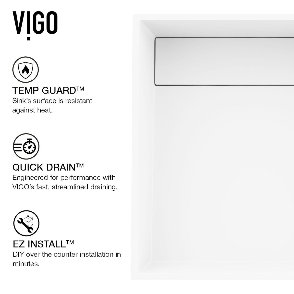 VIGO Montauk MatteStone 15x15-in Deep White Bathroom Sink/Basin with Rectangular Vessel