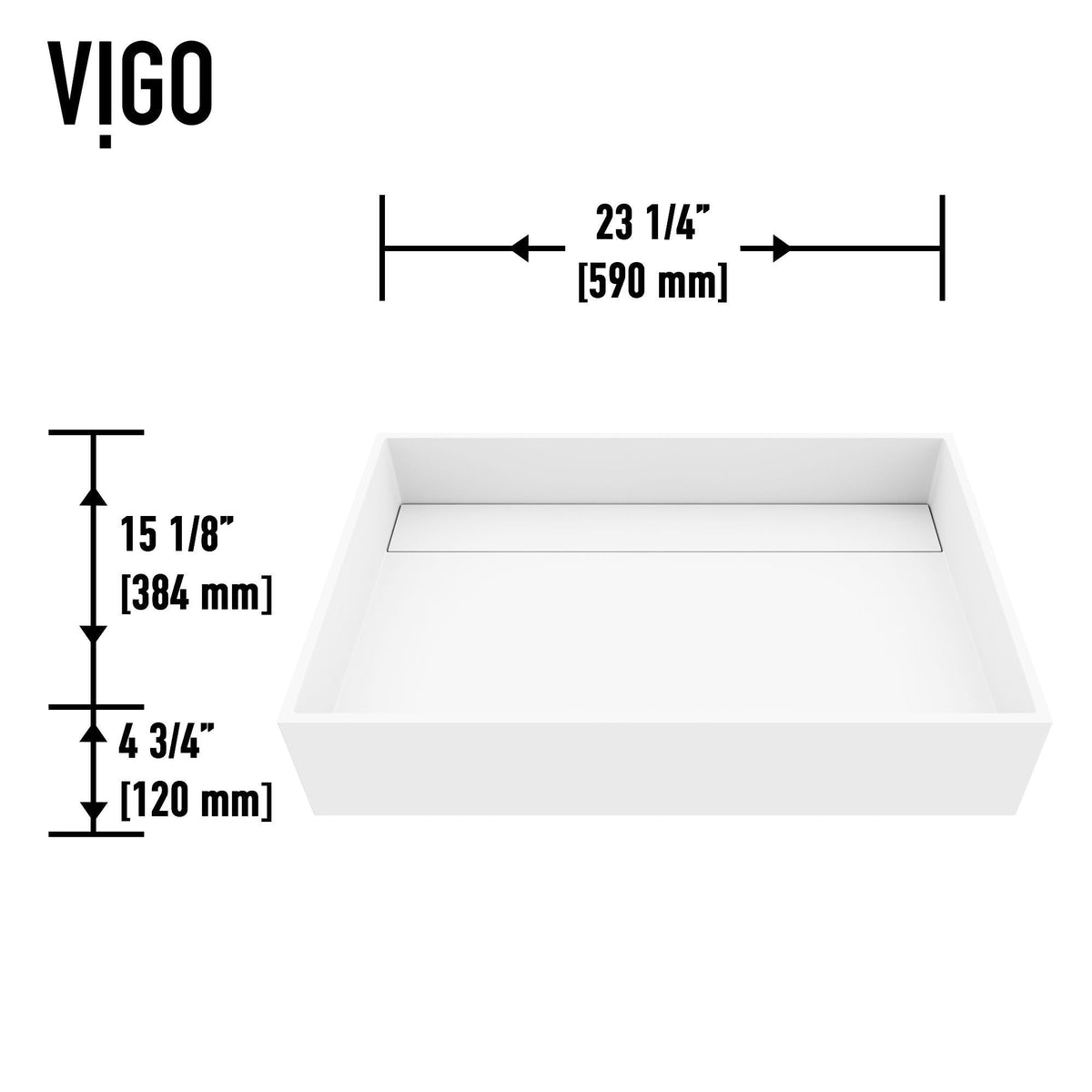 VIGO Montauk MatteStone White Bathroom Sink/Basin Set with Niko Faucet and Rectangular Composite Vessel