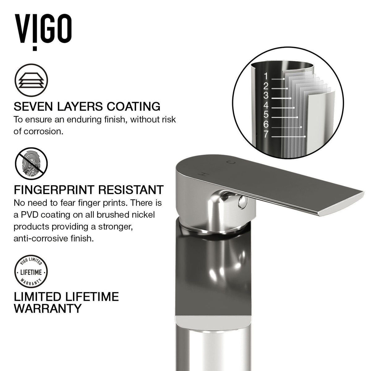 VIGO Palazzo Gothic ConcretoStone Grey Bathroom Sink/Basin Set with Niko Faucet and Rectangular Vessel