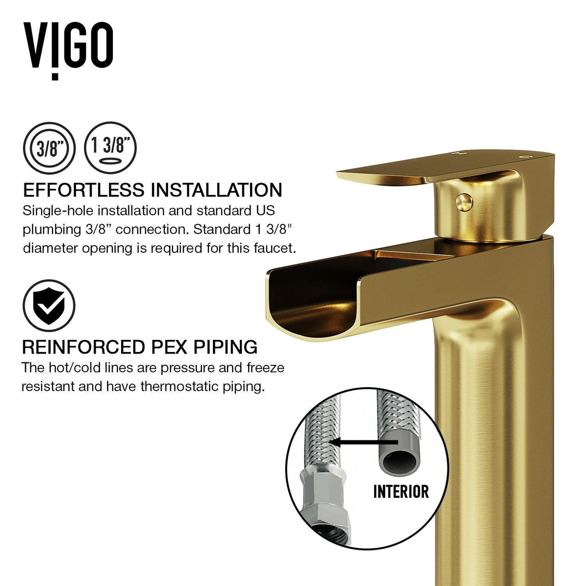 VIGO Sottile MatteShell White Bathroom Sink/Basin Set with Amada Faucet and Glass Rectangular Vessel