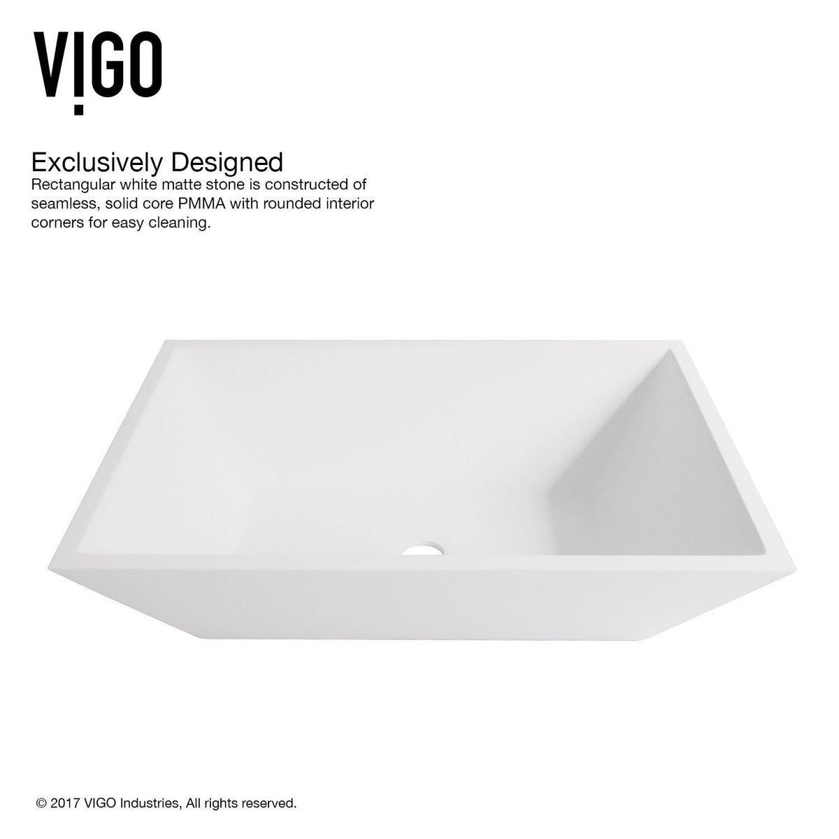 VIGO Vinca Matte Stone Vessel Bathroom Sink/Basin with Deep Bowl, White
