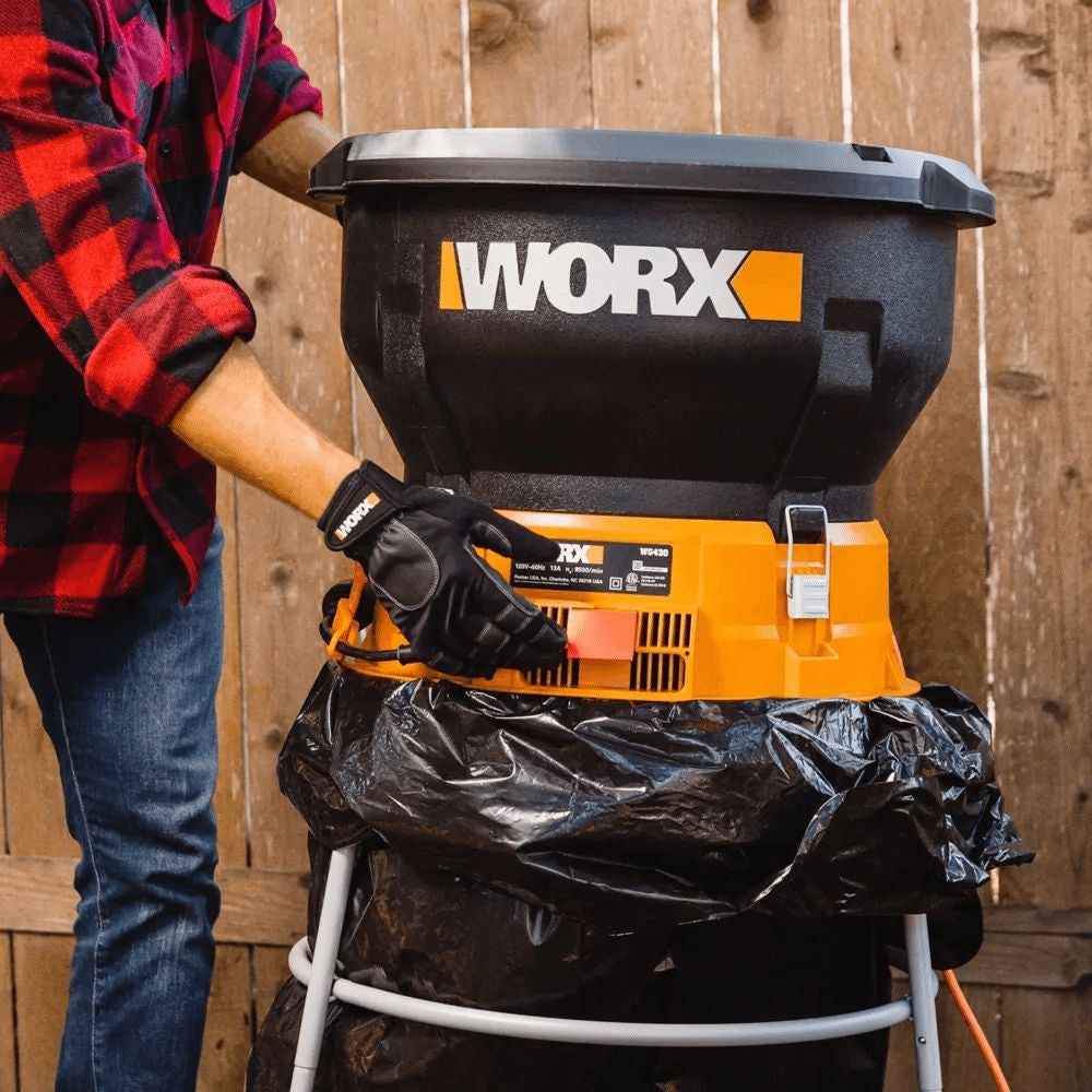 Worx WG430 13 Amp Electric Leaf Mulcher/Shredder, 13-in