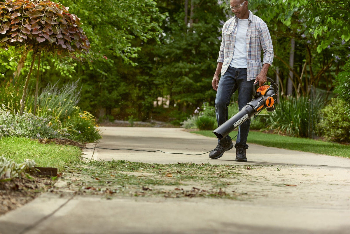 WORX WG522 Trivac 12 Amp 3-in-1 Electric Vacuum Blower/Mulcher/Vac with Shoulder Strap