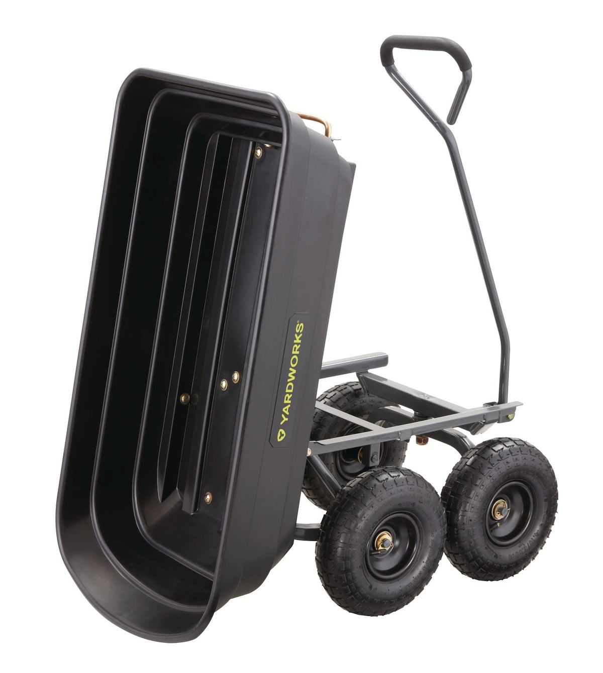 Yardworks Poly Tray 4-Wheel Garden/Yard Cart, 600-lb