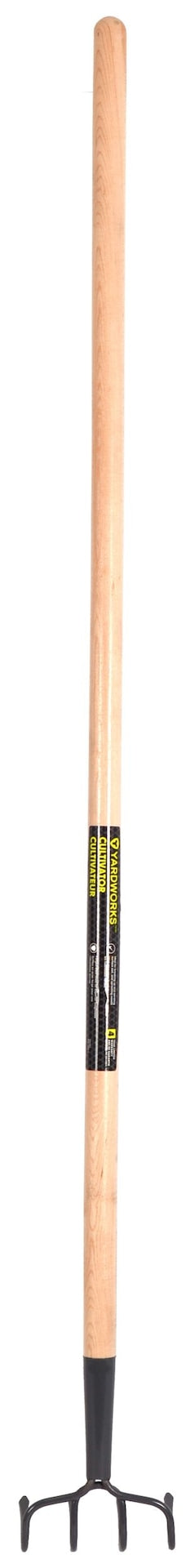 Yardworks Steel 4-Tine Cultivator, 57-in Wooden Shaft