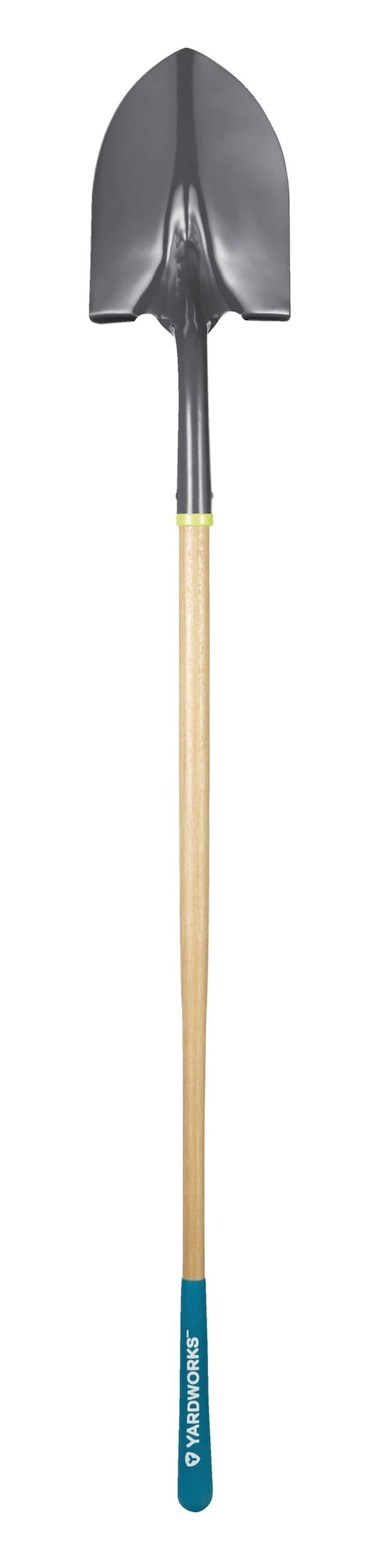 Yardworks Tempered Steel Round Point Long Handle Shovel, 62-In, Hardwood Shaft