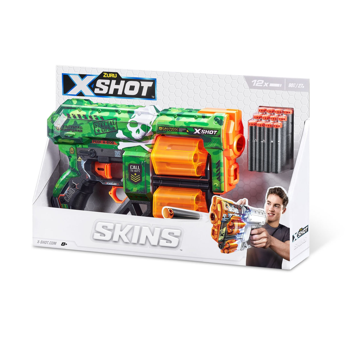 Zuru X-Shot Skins Dread, 7 Unique Designs, 12-Dart Capacity, Ages 8+
