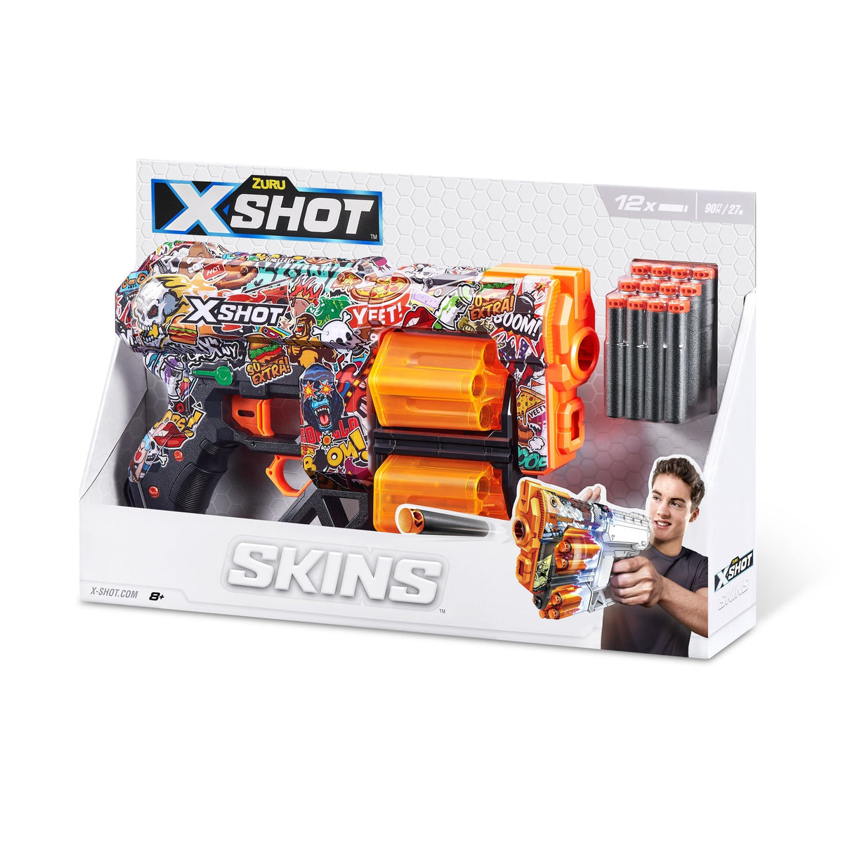 Zuru X-Shot Skins Dread, 7 Unique Designs, 12-Dart Capacity, Ages 8+