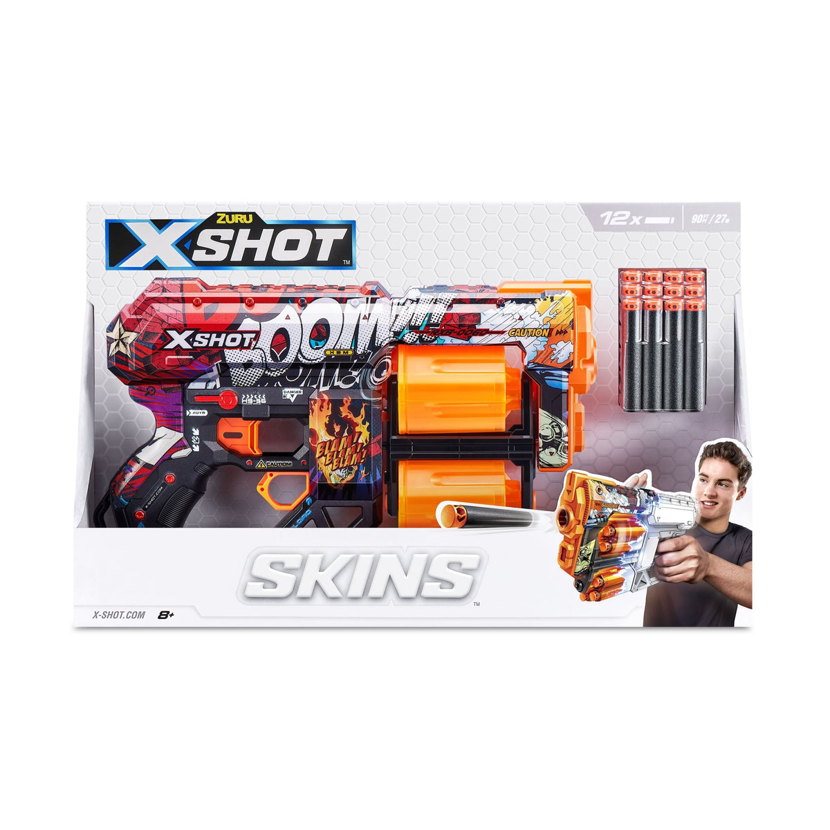 Zuru X-Shot Skins Dread, 7 Unique Designs, 12-Dart Capacity, Ages 8+