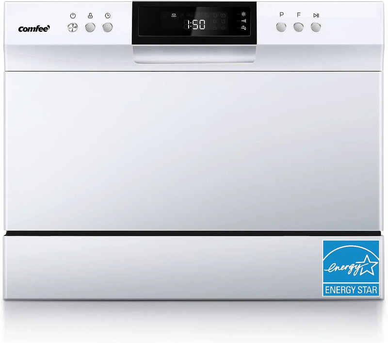 Countertop Dishwasher, Energy Star Portable Dishwasher, 6 Place Settings & 8 Washing Programs, Speed, Baby-Care, ECO& Glass, Dish Washer for Dorm, RV& Apartment, Black L3