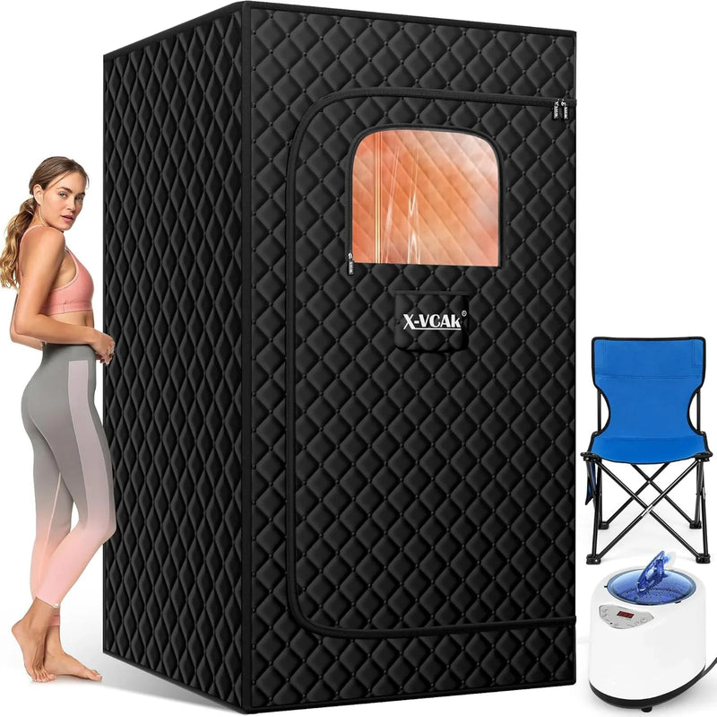 Upgraded Sauna Box for Relaxation, Detoxification, Portable Steam Sauna for Home with Steamer, 9 Levels, 2.6’ x 2.6’ x 5.9’ I5