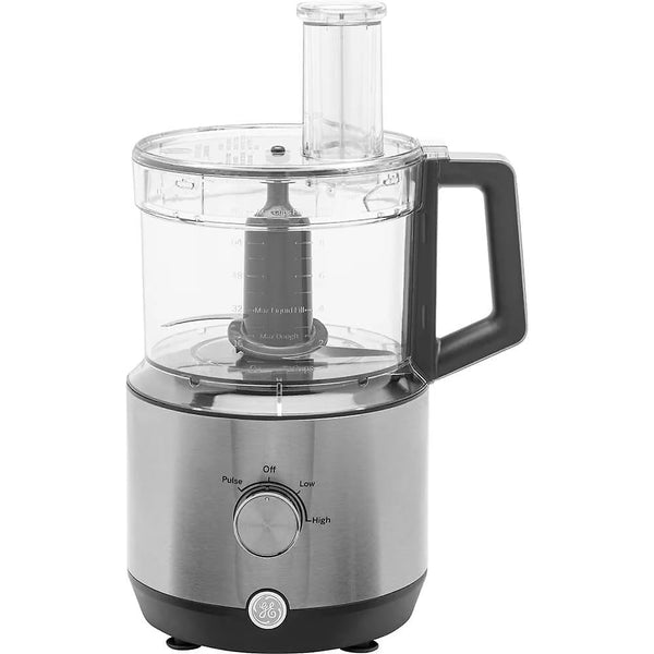 GE 550-Watt 12-Cup Food Processor with Accessories and Stainless Steel Blades, Stainless Steel E6