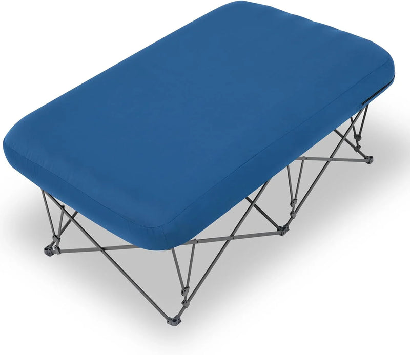 Foldable camping bed, equipped with an inflatable mattress and a portable bag, suitable for outdoor trips, camping, and beach vacations (excluding the inflatable pump) V7
