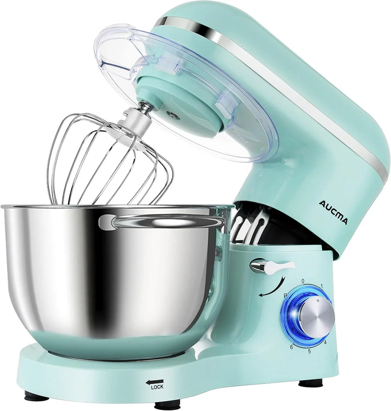 Vertical mixer, power 900 watts, capacity 8 gallons, large kitchen mixer, kitchen electric mixer with dough hook, whisk and stirring rod (blue, 8 gallons) F0