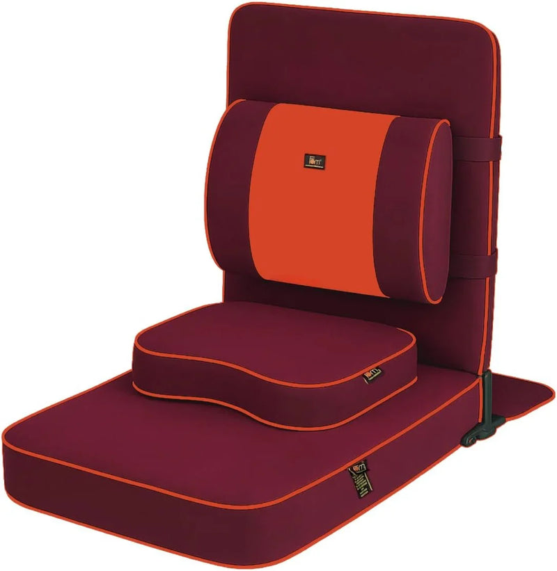 Ground chair, with backrest support | Adult yoga chair | Portable folding chair | Yoga chair with cushion and meditation pad | Black | 24x22 inches B9